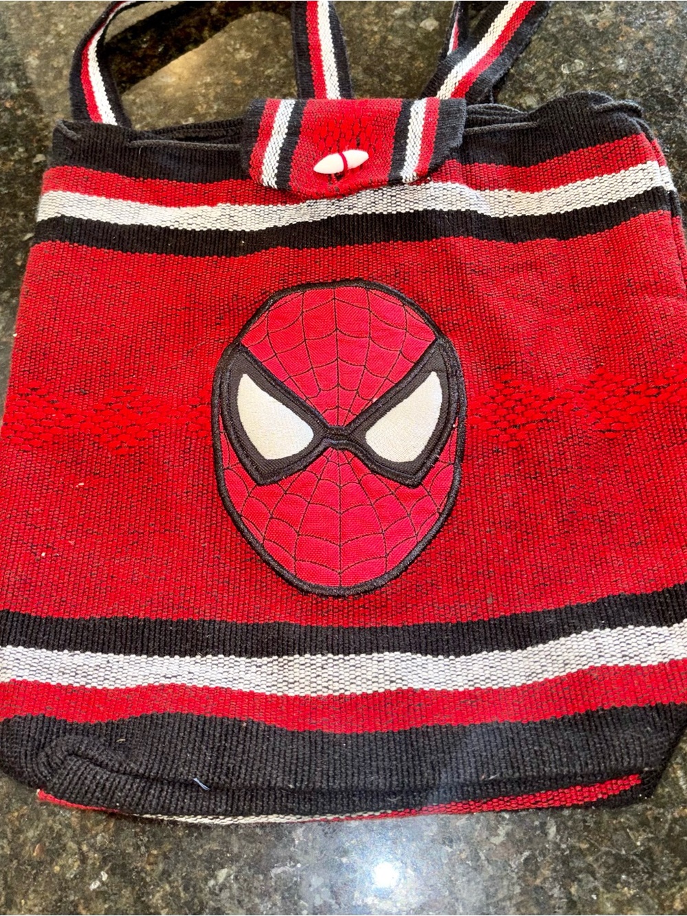 Red Spider-Man Knit Kids Costume Tote Bag